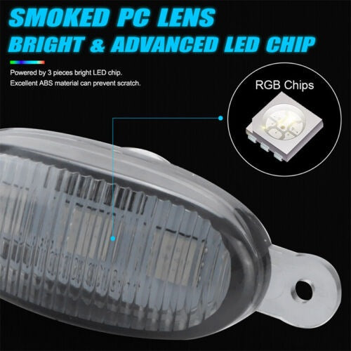 4pcs Mobile App RGB Raptor Style LED Lamp Front Grill Light Kit