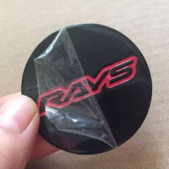 4pcs Rays Red Emblem Car Wheel Center Hub Cap Caps Badge Sticker Decal 60mm