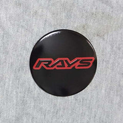 4pcs Rays Red Emblem Car Wheel Center Hub Cap Caps Badge Sticker Decal 60mm