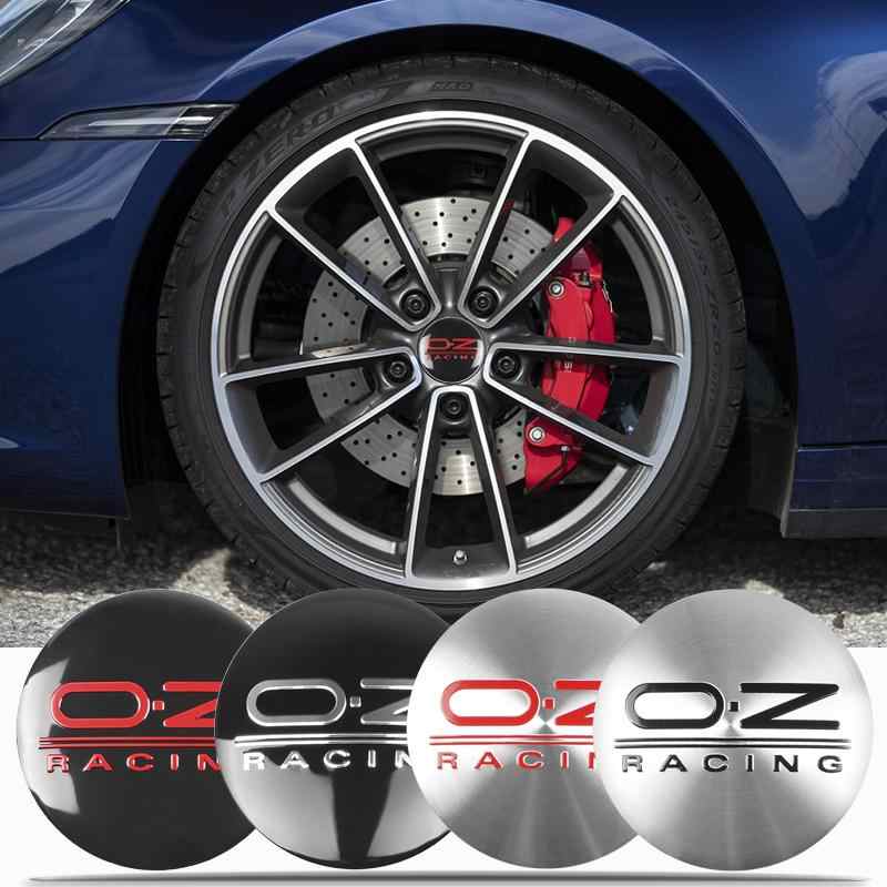 4pcs Red Black O.Z RACING Logo On Black Background Emblem Car Wheel Center Hub Caps Badge Sticker Decal 57mm