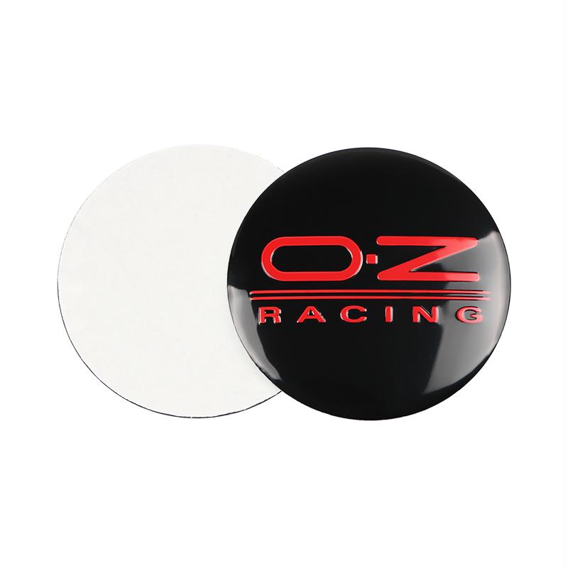 4pcs Red Black O.Z RACING Logo On Black Background Emblem Car Wheel Center Hub Caps Badge Sticker Decal 57mm
