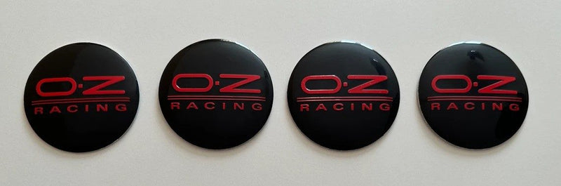 4pcs Red Black O.Z RACING Logo On Black Background Emblem Car Wheel Center Hub Caps Badge Sticker Decal 57mm