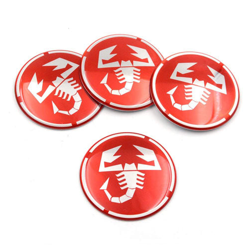 4pcs Red Scorpion Car Wheel Center Hub Cap Caps Badge Sticker Decal 60mm