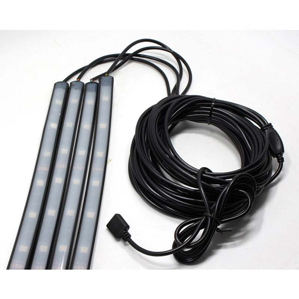 4pcs RGB LED Car Tube Strip Underglow Body Neon Light With Wireless Remote