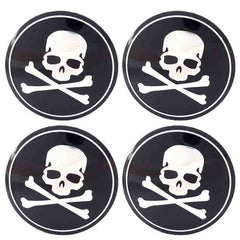 4pcs Skull Cross Emblem Car Wheel Center Hub Cap Caps Badge Sticker Decal 60mm