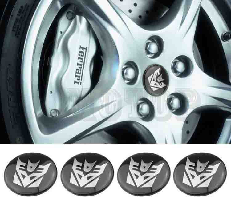 4pcs Trans Emblem Car Wheel Center Hub Cap Caps Badge Sticker Decal 60mm
