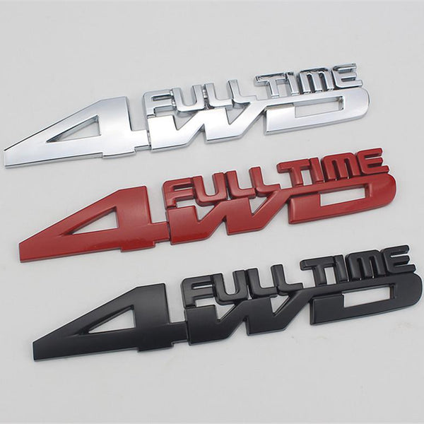 1pc Chrome 4WD Full Time Jeep Off Road Mania Badge Emblem Metal Alloy Decal Sticker Logo