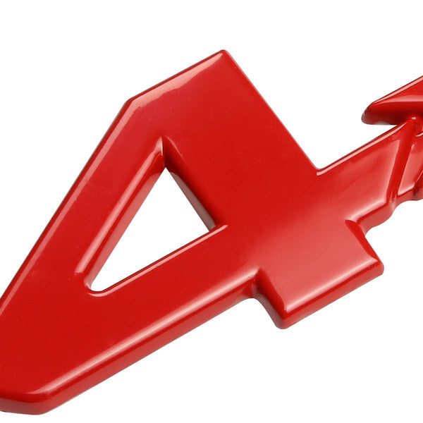 3D 4x4 Red Badge Emblem Metal Alloy Decal Sticker Logo.