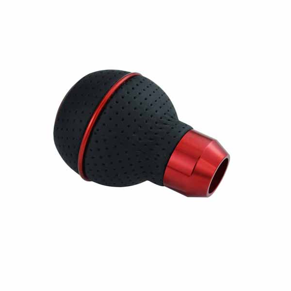 5 Speed Shifter Knob Ball Transmission Handle Car PU Leather Gear Stick Knob for Most Manual Automotive Vehicles -Silver