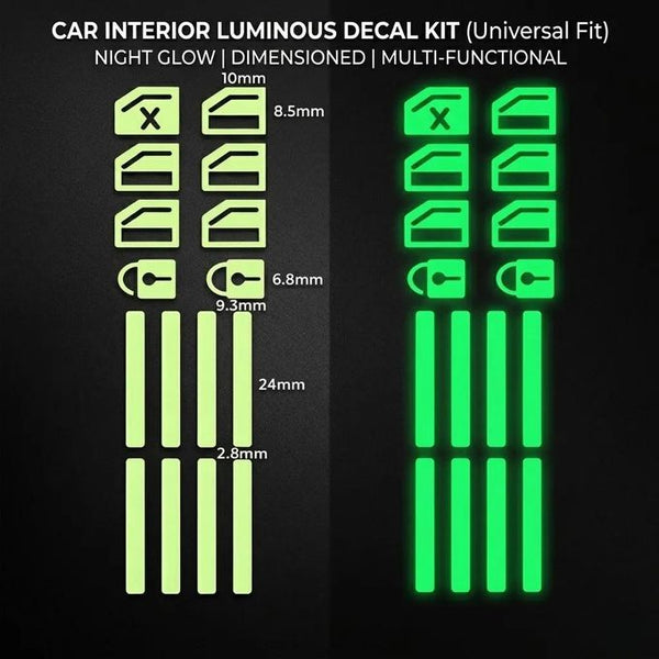 2 Pcs Control Switch Outer Door Handle Button Panel Night Safety Luminous Decals Glow In Dark Stickers For Car Window Door (Green)