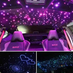 500* Fiber Optic RGBW LED Car Shooting Meteor Star Roof Headliner Light Kit 16W