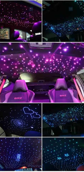 500* Fiber Optic RGBW LED Car Shooting Meteor Star Roof Headliner Light Kit 16W