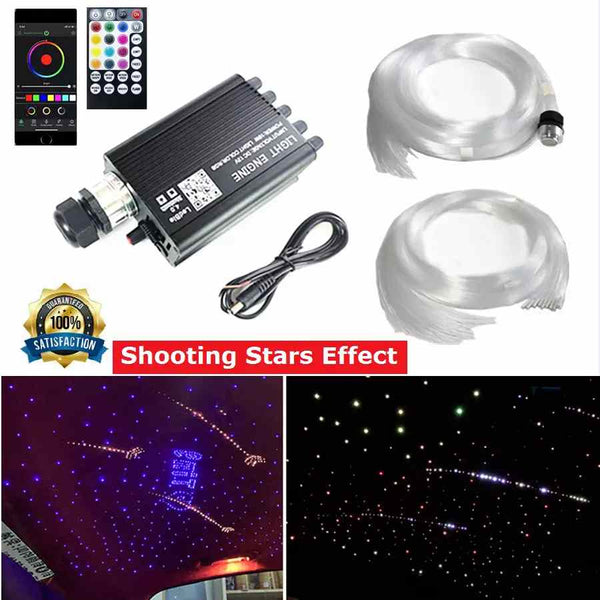 500* Fiber Optic RGBW LED Car Shooting Meteor Star Roof Headliner Light Kit 16W