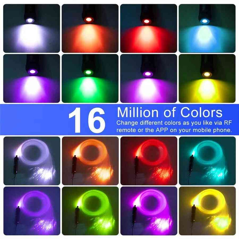 500* Fiber Optic RGBW LED Car Shooting Meteor Star Roof Headliner Light Kit 16W