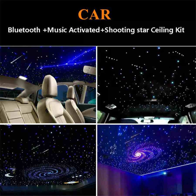 500* Fiber Optic RGBW LED Car Shooting Meteor Star Roof Headliner Light Kit 16W
