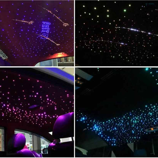 500* Fiber Optic RGBW LED Car Shooting Meteor Star Roof Headliner Light Kit 16W