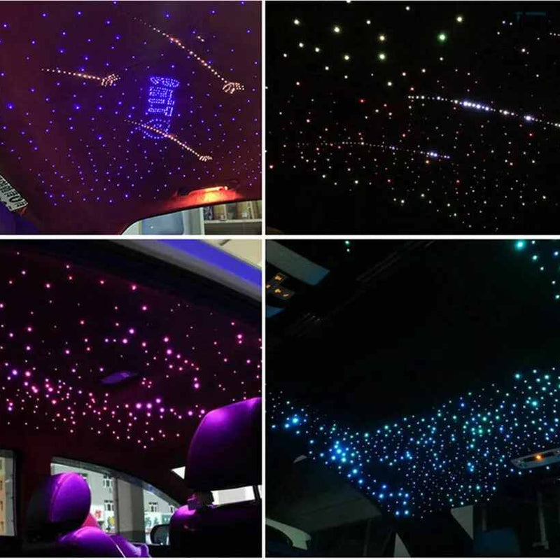 500* Fiber Optic RGBW LED Car Shooting Meteor Star Roof Headliner Light Kit 16W