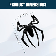 Spider Emblems Badges Sticker, Metal Chrome Auto Badges, Cool Spider Logo Car Body Sticker, Universal Car Decoration Automotive Decals for Scratch Cover, Fit Most Vehicles-Red
