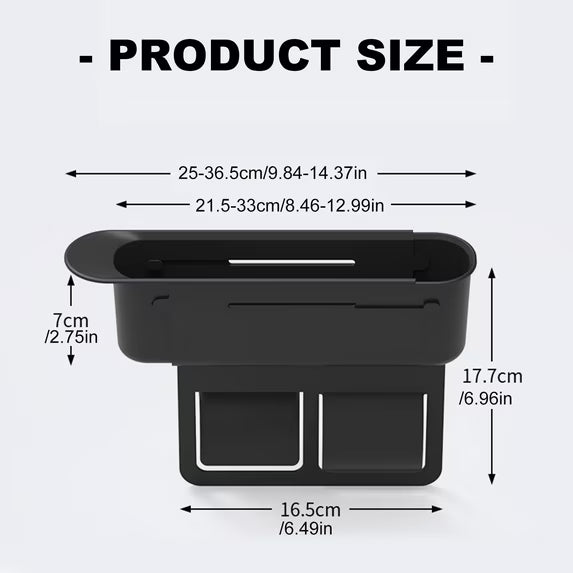 Car Seat Gap Filler Multifunctional Seat Side Seam Filler, Seat Side Storage Box with Hook Function