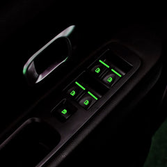 2 Pcs Control Switch Outer Door Handle Button Panel Night Safety Luminous Decals Glow In Dark Stickers For Car Window Door (Green)