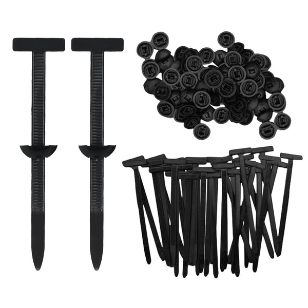 100Pcs Nylon Self Locking Cable Tie Automotive Panel Retainer Ties T-Type Push Mount Zip Tie For Securing Cables Heavy Duty Strong Wire Fastener Universal Cable Tie