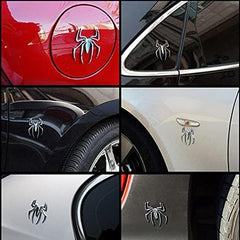 Spider Emblems Badges Sticker, Metal Chrome Auto Badges, Cool Spider Logo Car Body Sticker, Universal Car Decoration Automotive Decals for Scratch Cover, Fit Most Vehicles-Red