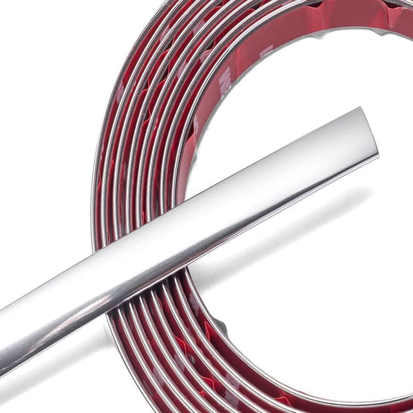 Universal Car Window Decorative Silver Chorme Tone Self Adhesive Beading Roll 18 Meter