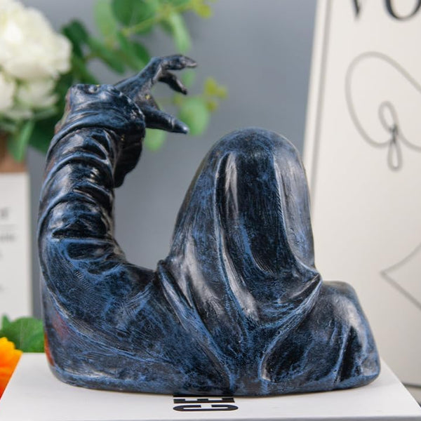 Grim Reaper Rocking Chair Figurine Cute Gothic Mini Statue For Car Dashboard Bookshelf, Desk & Home Decor Funny Resin Shelf Sitter Gothic Decoration