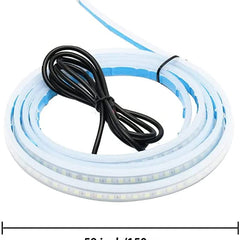 Car Start Scan Dynamic WHITE LED DRL Hood Light Strip Daytime Running Light