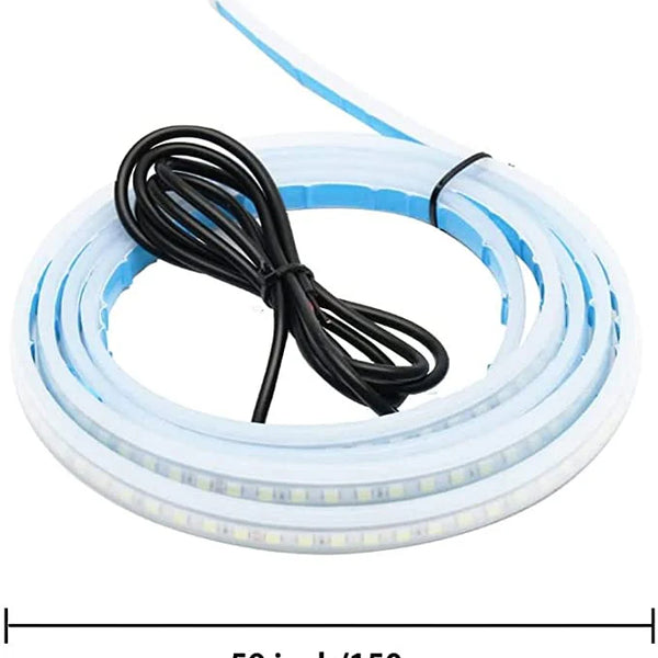 Car Start Scan Dynamic WHITE LED DRL Hood Light Strip Daytime Running Light