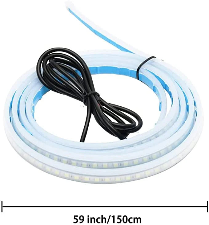 Car Start Scan Dynamic WHITE LED DRL Hood Light Strip Daytime Running Light
