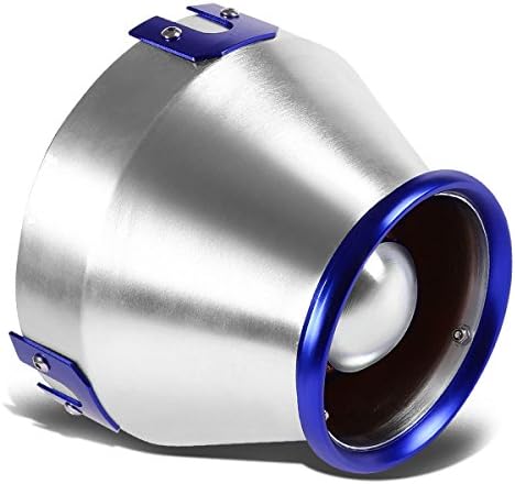 Universal Car Air Intake Filter With 6 Inch Inlet And Aluminum Heat Shield Blue Trim