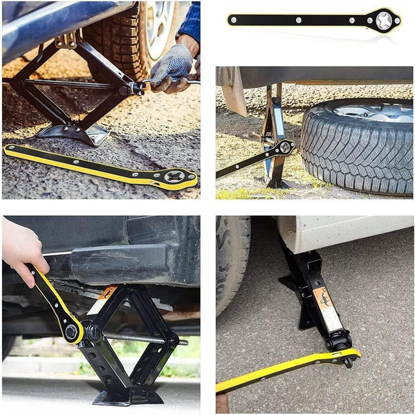 Car Tyre Jack Ratchet Wrench 360° Labor Saving Handle For Scissor Jack & Tire Change