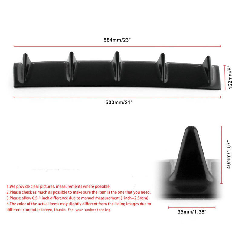 Shark Racing Diffuser Buy 5Fin Universal Lower Rear Body Bumper Lip Diffuser Shark – Autotrends