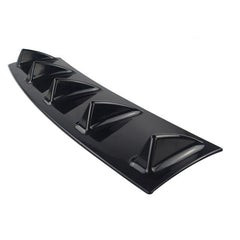 5Fin Universal Lower Rear Body Bumper Lip Diffuser Shark Fin Spoiler Gloss Black