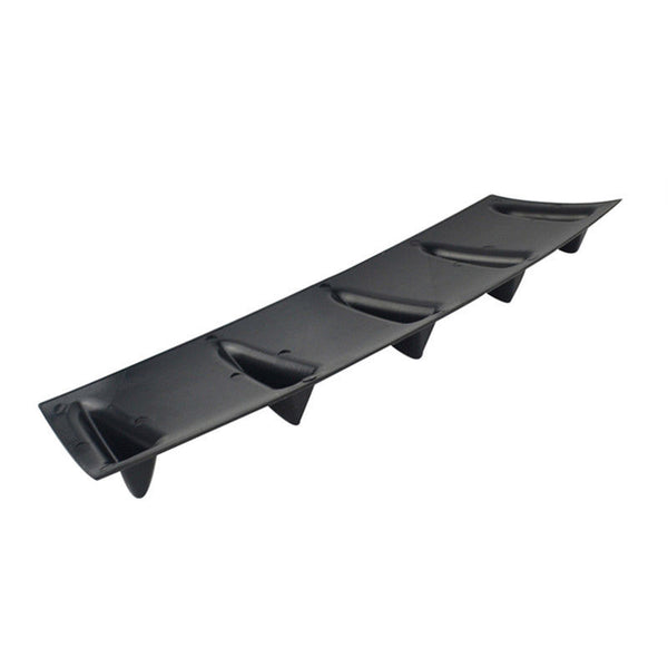 5Fin Universal Lower Rear Body Bumper Lip Diffuser Shark Fin Spoiler Gloss Black