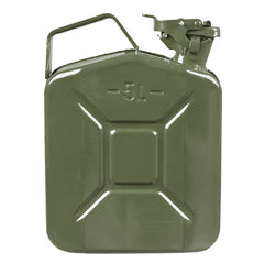 5L Litre Metal Fuel Jerry Gerry Can Petrol Diesel Liquid Tank Army Green