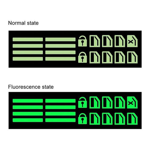 2 Pcs Control Switch Outer Door Handle Button Panel Night Safety Luminous Decals Glow In Dark Stickers For Car Window Door (Green)
