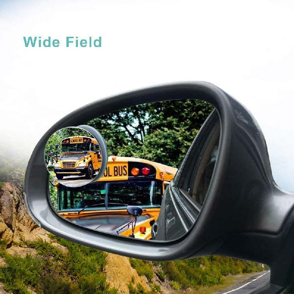 30 Pcs 50mm Dia Black Self Adhesive Round Car Rear View Moving Type Blind Spot Mirror