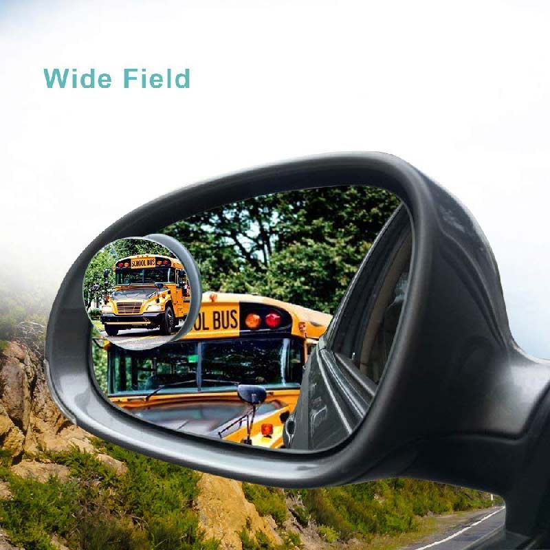 30 Pcs 50mm Dia Black Self Adhesive Round Car Rear View Moving Type Blind Spot Mirror