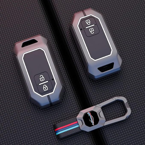 Metal Key Cover For Baleno, Grand Vitara, XL6, Swift, Jimny, Brezza, Ertiga, Fronx, Rumion, Glanza, Hyryder, Taisor 2 Button Smart key