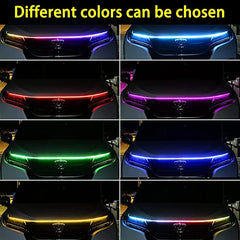Car Start Scan Dynamic WHITE LED DRL Hood Light Strip Daytime Running Light