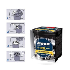 Areon Gel Car Perfume Air Freshener (Black Crystal, 80 gm)