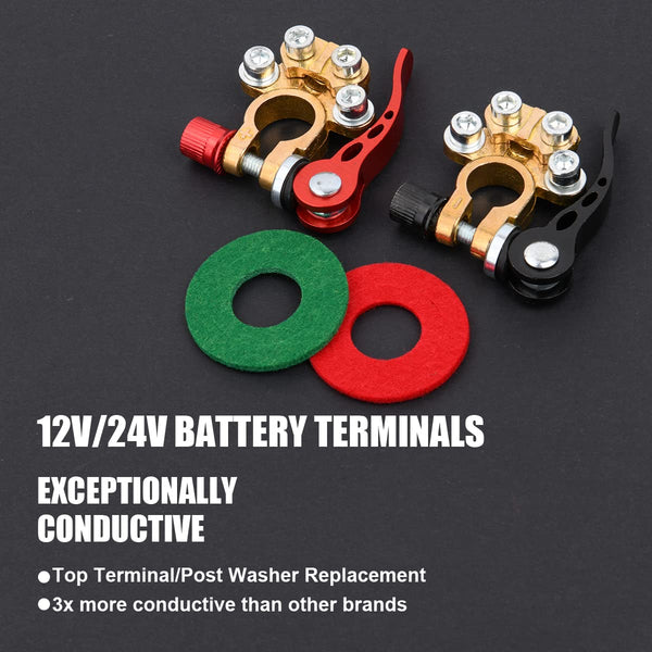 2 Pcs Battery Terminal Connectors,Quick Release Disconnect Car Battery Terminal,Positive Negative for SAE/JIS Type A Posts Kit Includes battery connector, Washers, Hexagon Wrench (Silver)