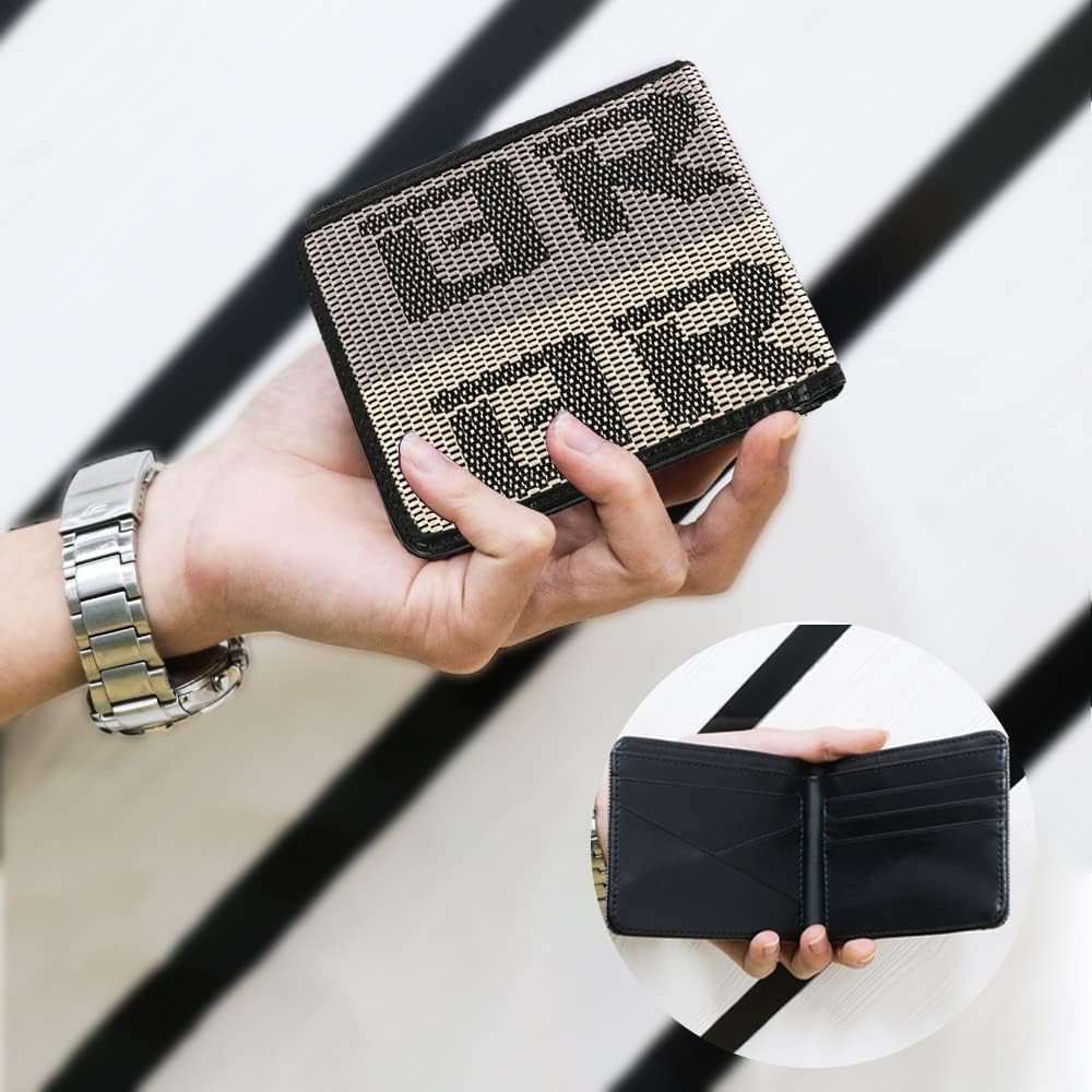 Car Racing JDM Custom Stitched B/G Fabric Bifold Wallet Gradate Men ...