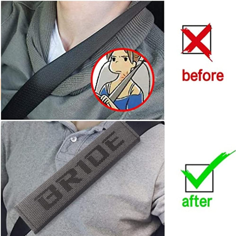 2 Pcs Car JDM Seat Belt Cover Shoulder Pads BRID Racing Seat Material Fabric Gradation