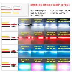 LED Flexible DRL led Tears Strip Light Daytime Running Sequential Switchbacks Turn Signals Lights