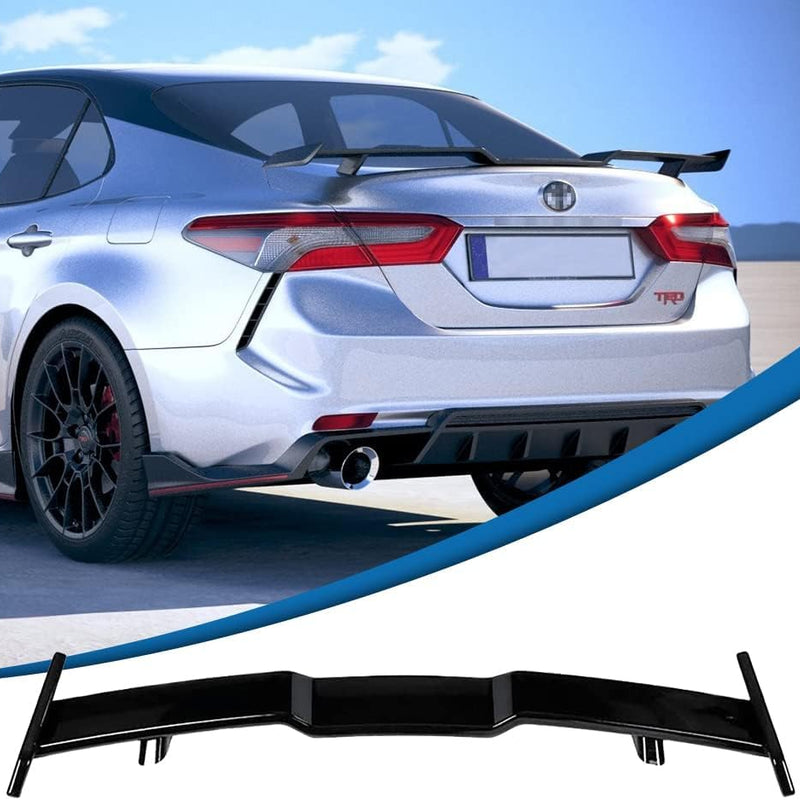 Car Glossy Black Rear Spoiler TRD Sporty Style Rear Boot Lid Wing Rear Trunk Car Spoiler Auto Lip Tail Wing Rear Trunk Wing Spoiler car Decorative accessories-1PC