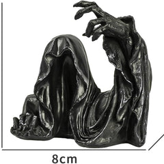 Grim Reaper Rocking Chair Figurine Cute Gothic Mini Statue For Car Dashboard Bookshelf, Desk & Home Decor Funny Resin Shelf Sitter Gothic Decoration