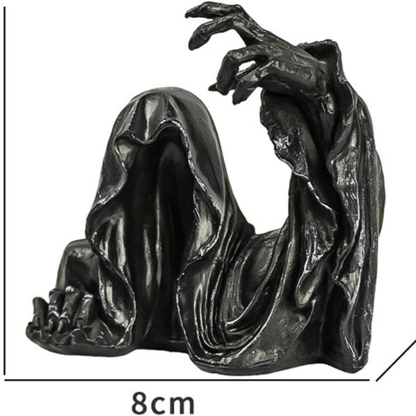 Grim Reaper Rocking Chair Figurine Cute Gothic Mini Statue For Car Dashboard Bookshelf, Desk & Home Decor Funny Resin Shelf Sitter Gothic Decoration